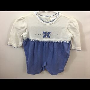 Circo Infant Girls 3 mo blue and white Romper